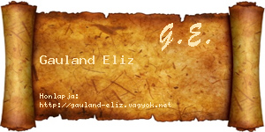 Gauland Eliz névjegykártya